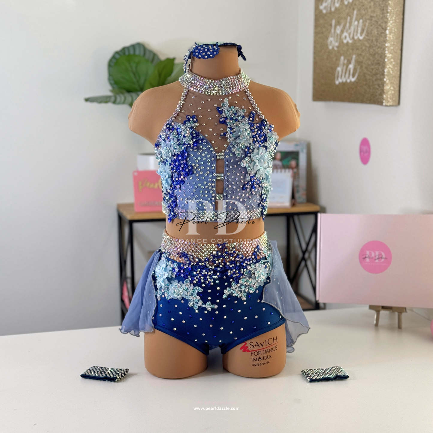 Pearl Dazzle -Dusty blue mix floral Lyrical Costume