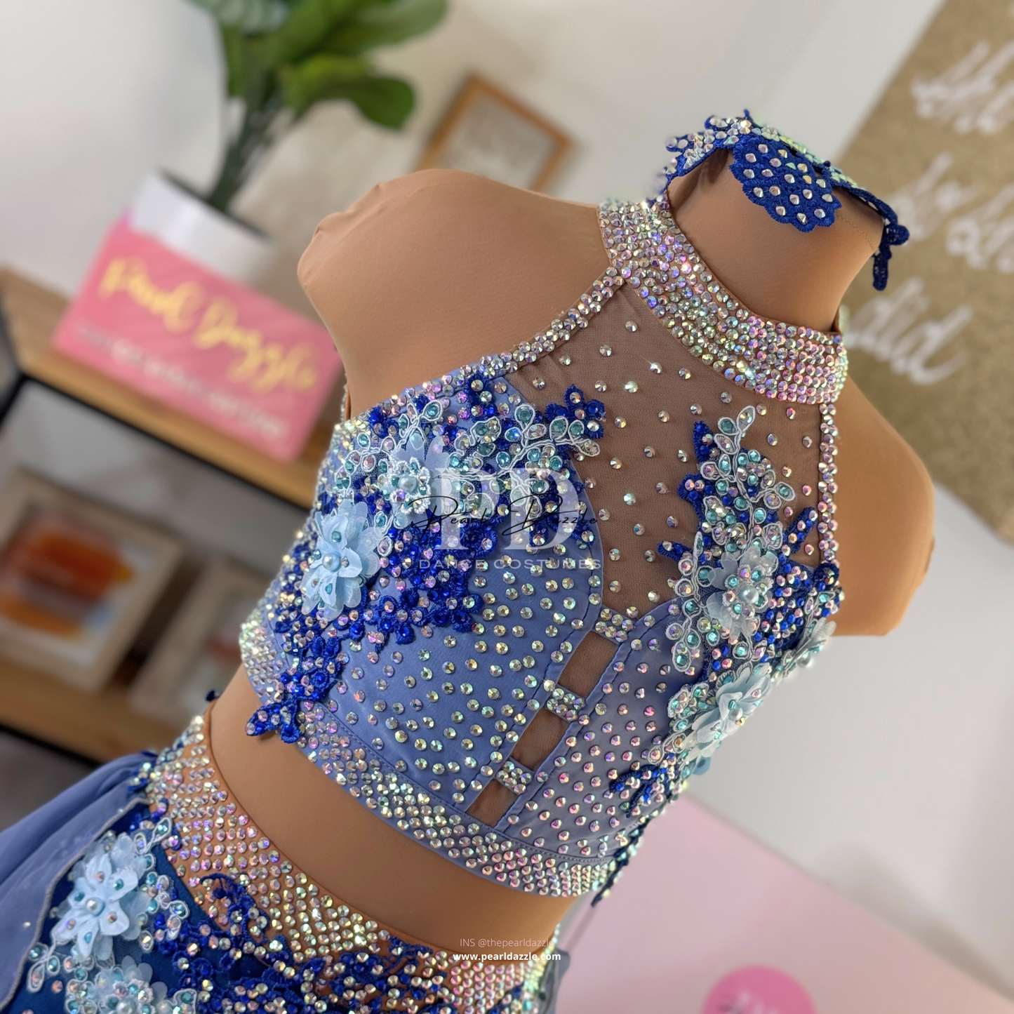 Pearl Dazzle -Dusty blue mix floral Lyrical Costume