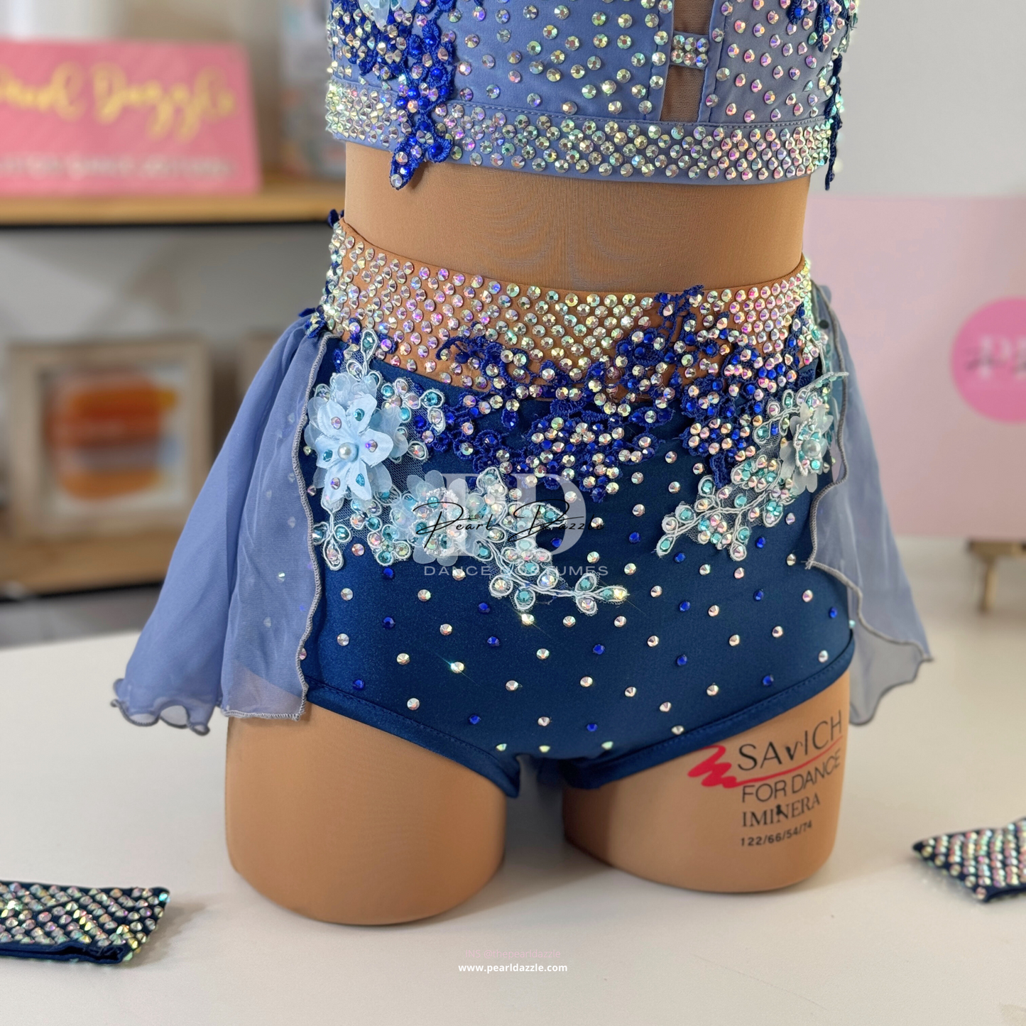Pearl Dazzle -Dusty blue mix floral Lyrical Costume