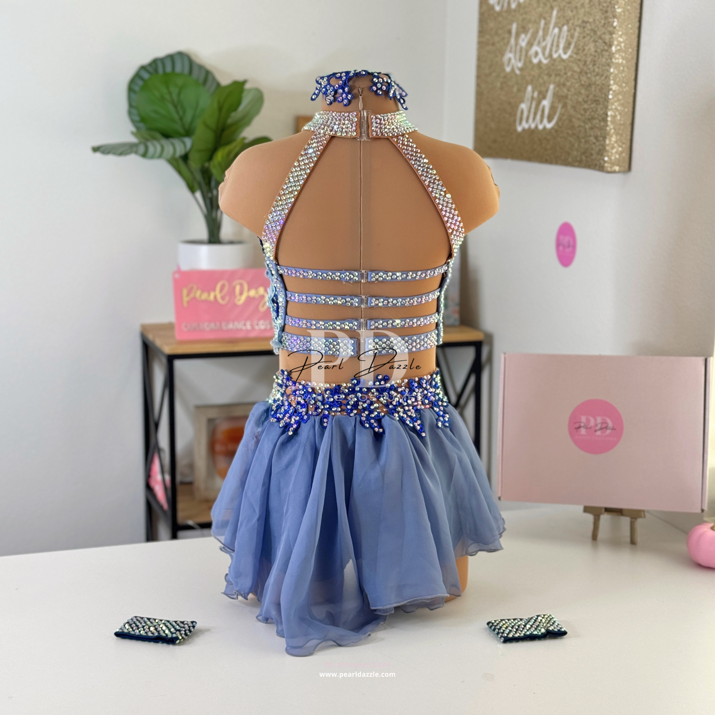 Pearl Dazzle -Dusty blue mix floral Lyrical Costume