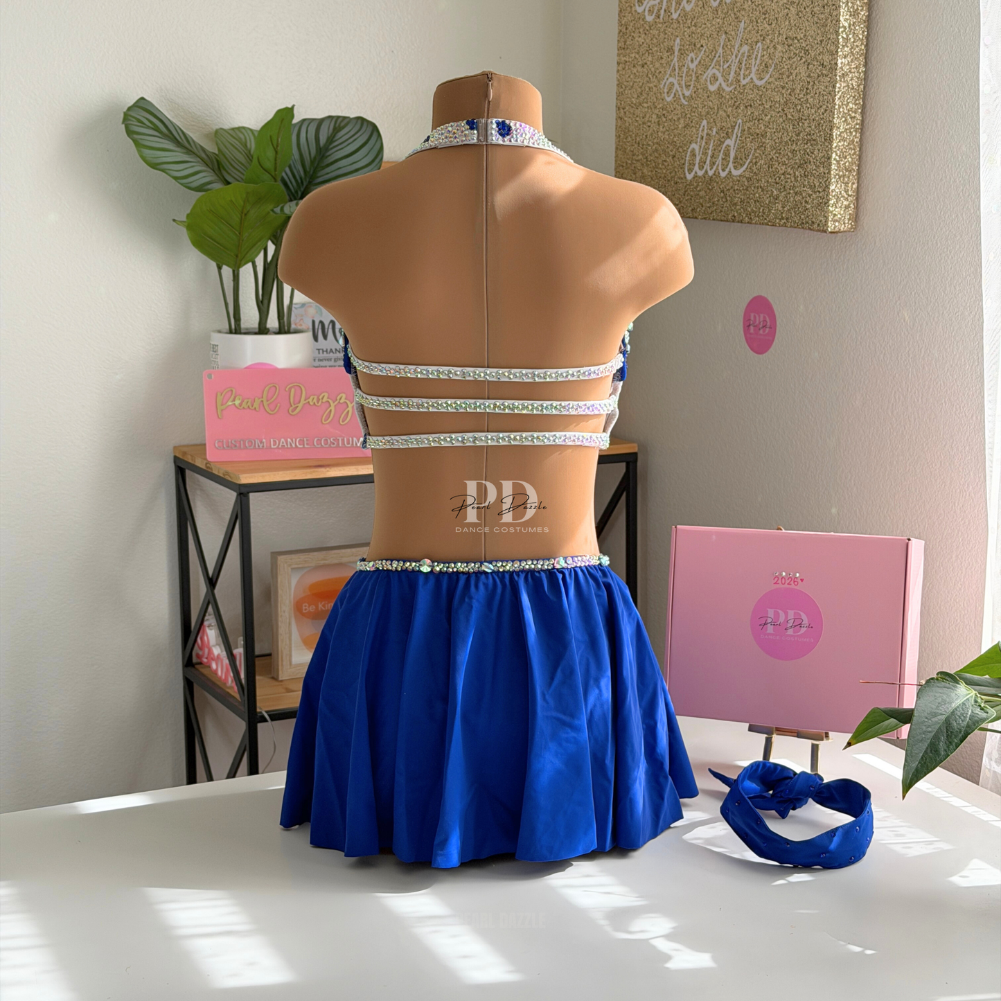 Ready to ship - Adult Small-Blue Polka Dot Jazz Costume