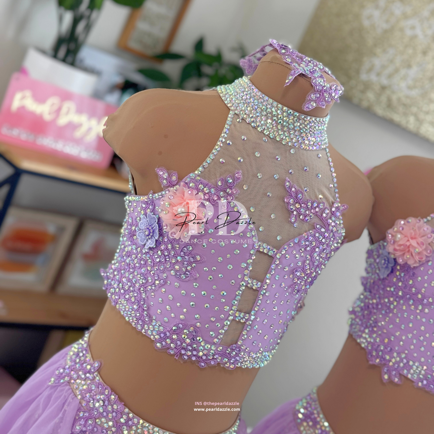 #2215 booking - 8.11 duet Lilac pink color Lyrical Dance Costume