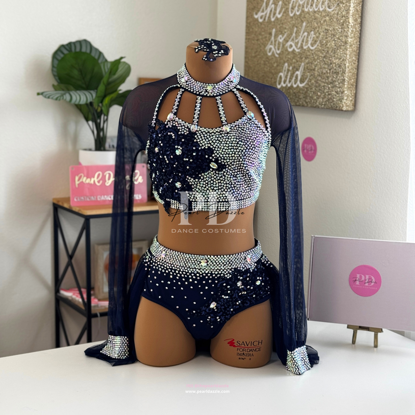 #2248 booking -8.4 Dark Navy Lyrical Dance Costume