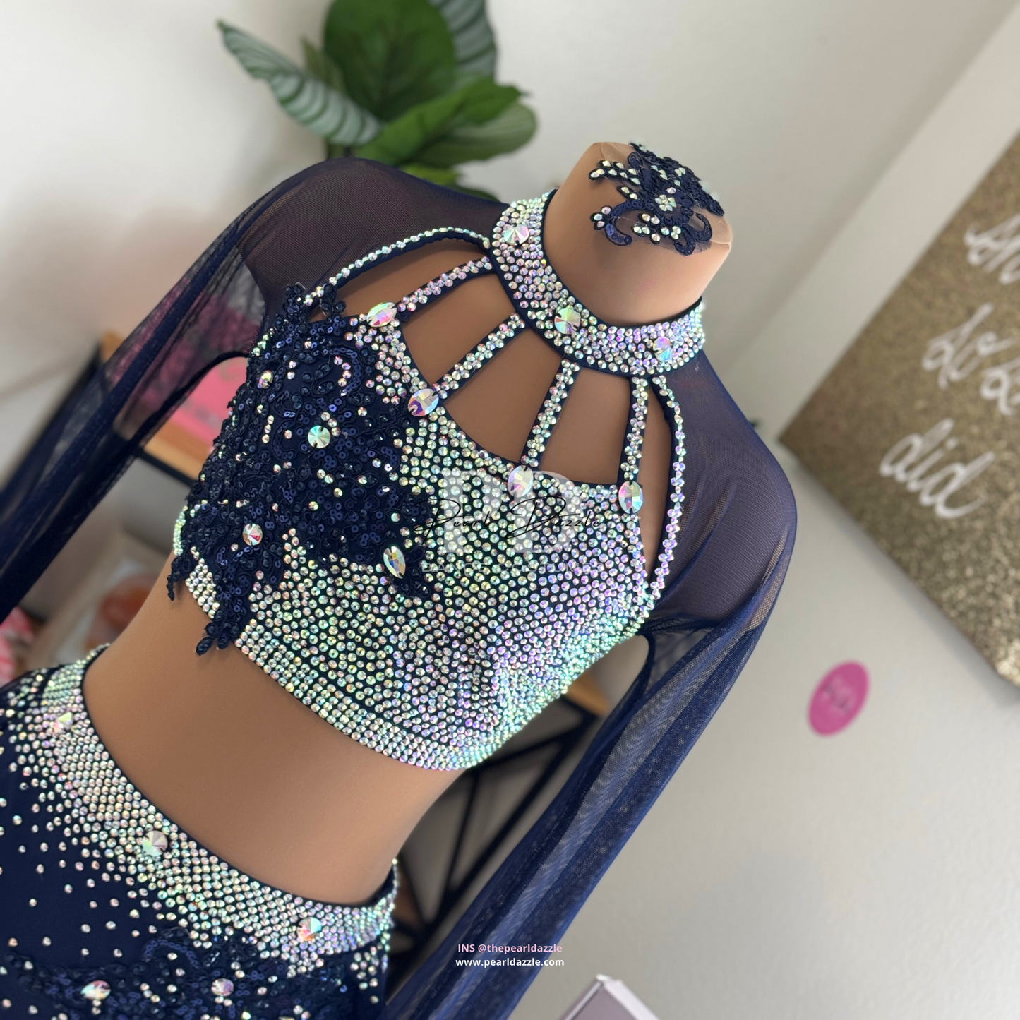 #2248 booking -8.4 Dark Navy Lyrical Dance Costume