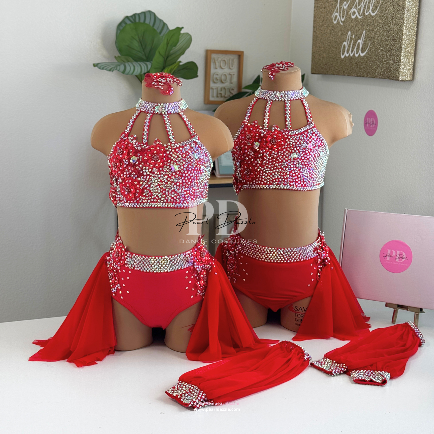 #2310 booking - 8.13 duet red color Lyrical Dance Costume