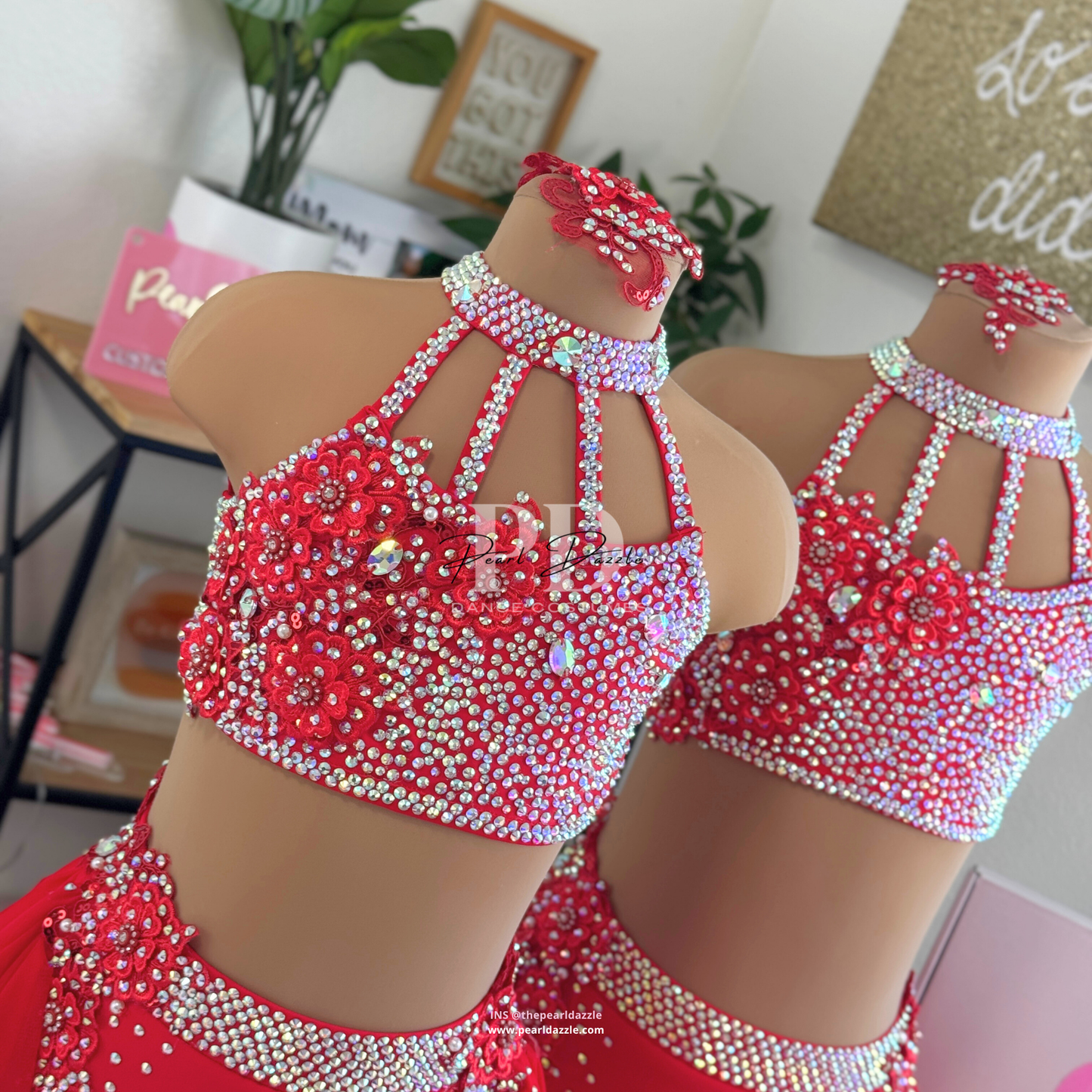 #2310 booking - 8.13 duet red color Lyrical Dance Costume