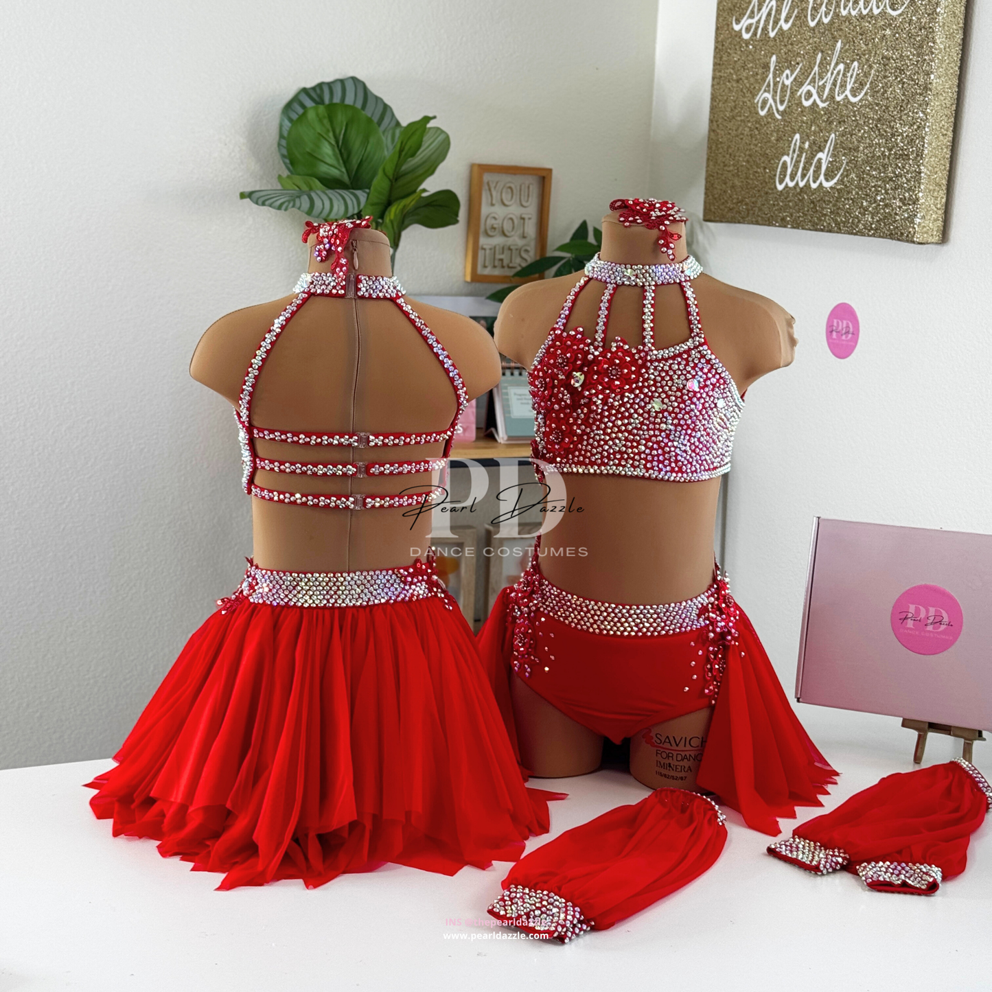 #2310 booking - 8.13 duet red color Lyrical Dance Costume
