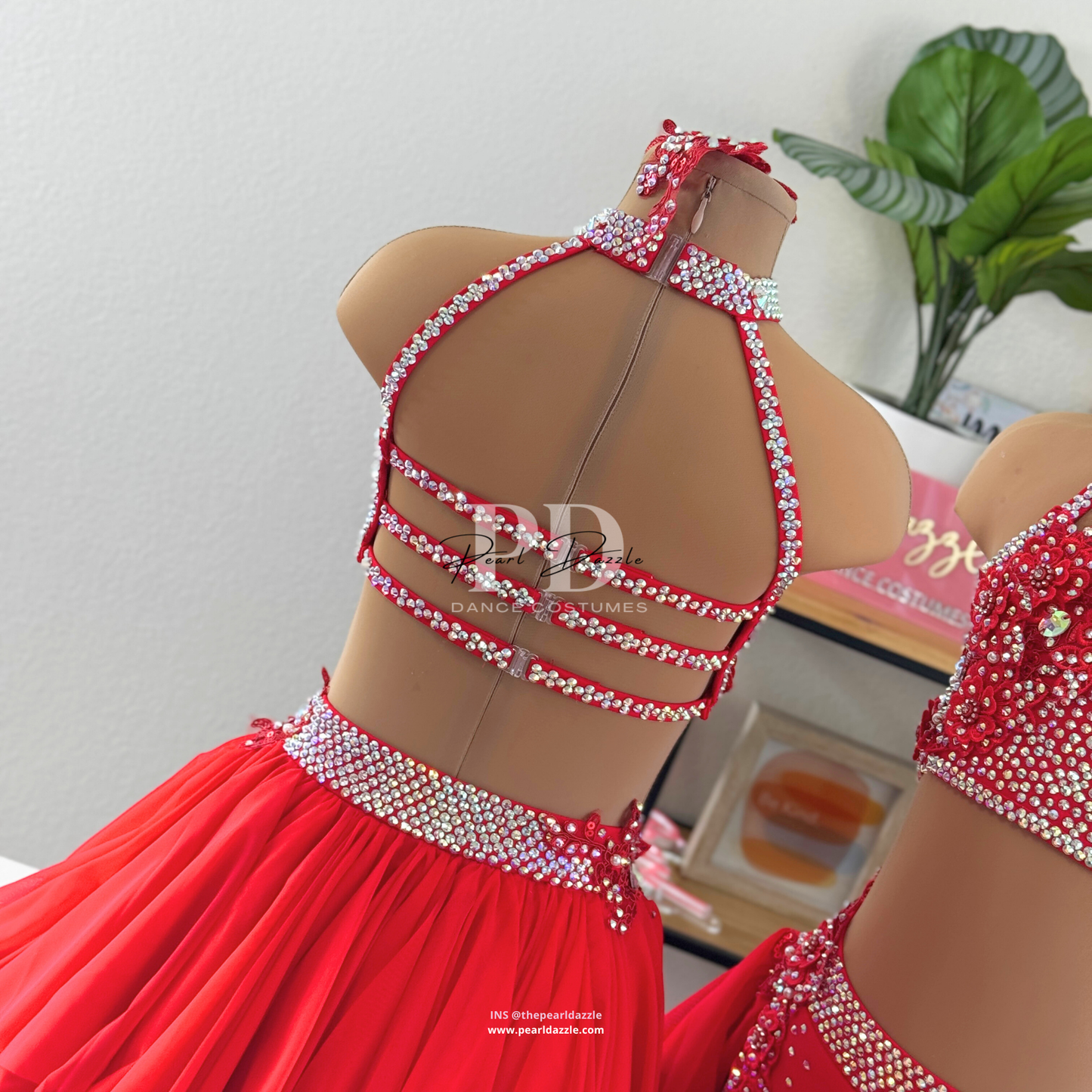 #2310 booking - 8.13 duet red color Lyrical Dance Costume