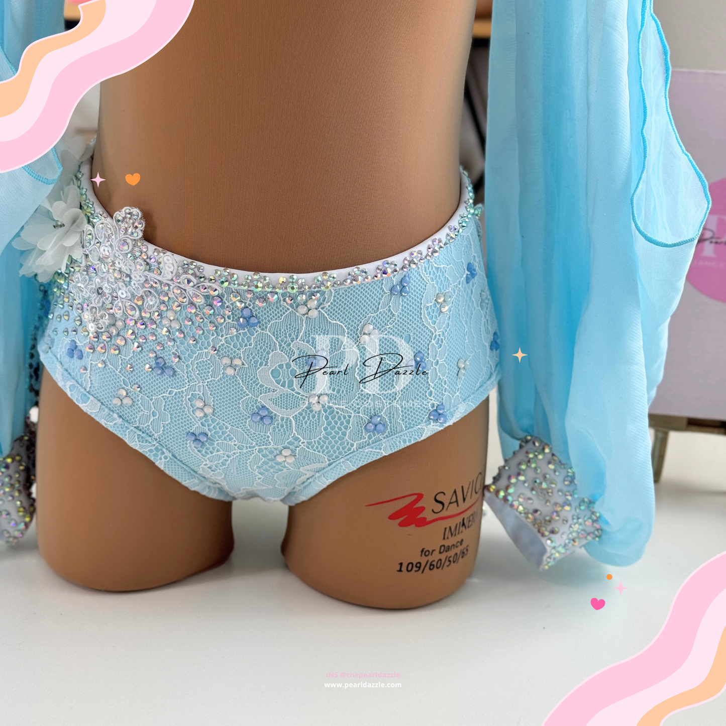 Ready to ship -CM(6-8Y)Sky Blue Lace Sleeves Lyrical Costume