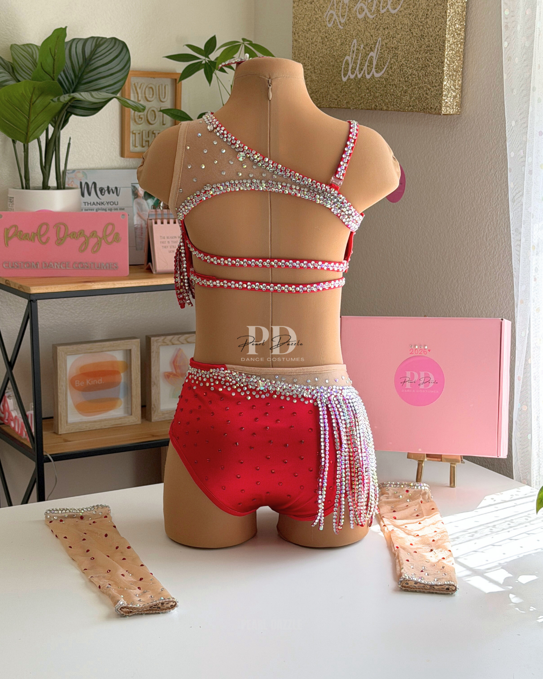 Ready to ship -CL(8-10Y)- Red & Nude Sassy Jazz Costume