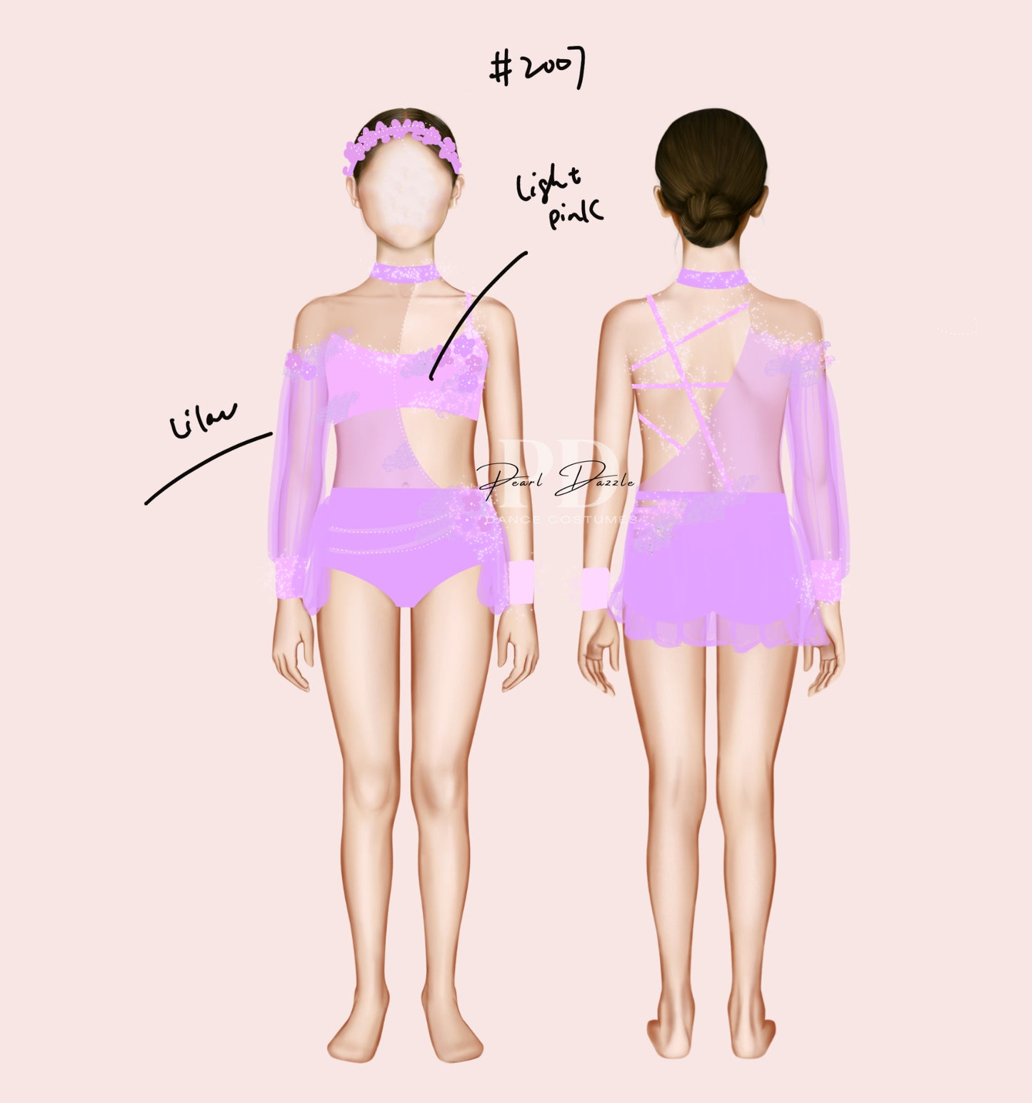 #2007 booking - 11.6 Delivery Lilac&pink costume