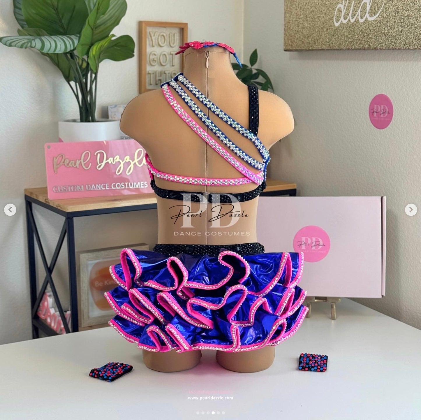 Ready to Ship – CS/CM (6-7Y) Hot Pink &Blue Ruffles Jazz Costume