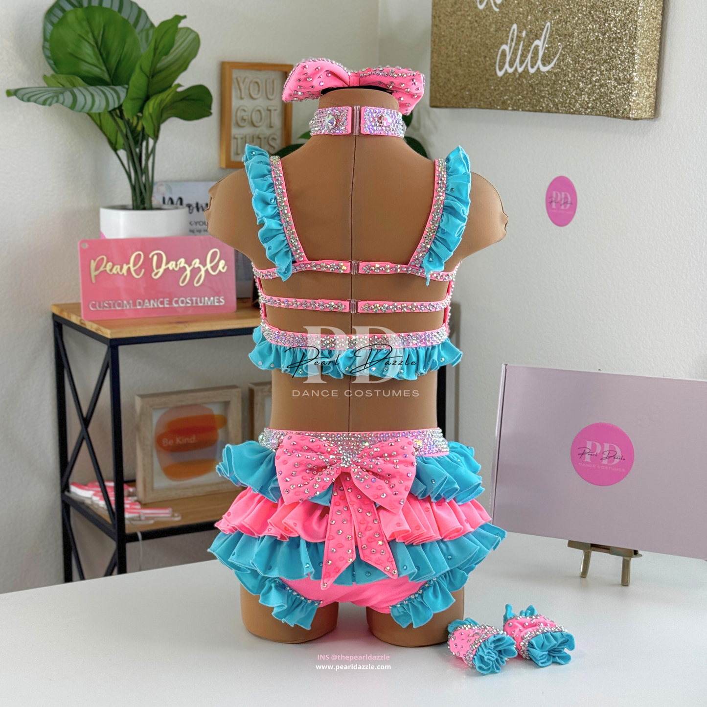 #1829 booking - 8.1 O.M.G Bubblegum Pink+Blue Jazz Costume