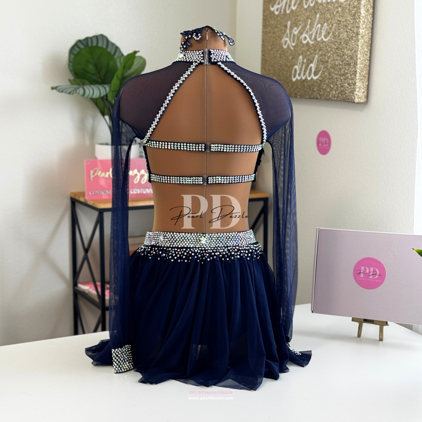 #2248 booking -8.4 Dark Navy Lyrical Dance Costume