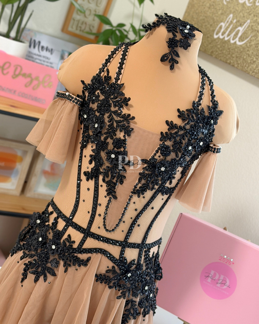 Ready to ship -CL(8-10Y)-Nude/ Black Lyrical / Contemporary Costume