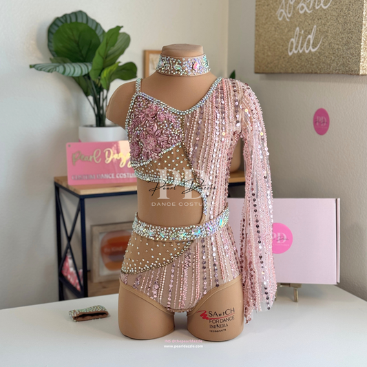 Ready to ship -CL(8-10Y)-Pink Glitter Luxurious Lyrical Jazz Dance