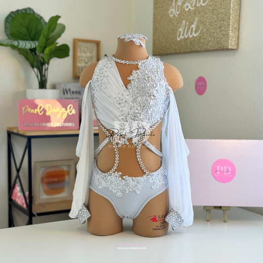 Ready to ship -CM(6-8Y)-Grey/White Lyrical Dance Costume