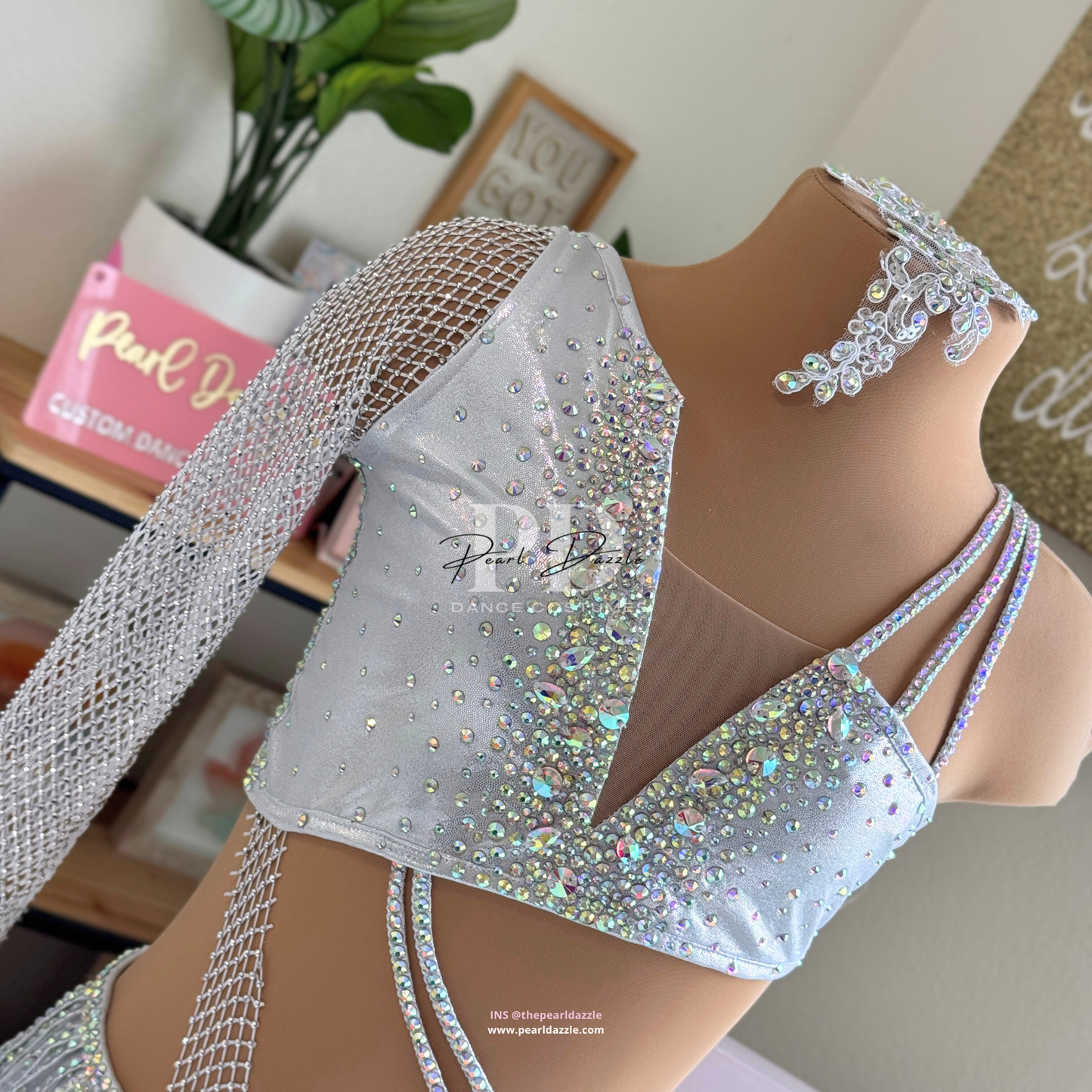 Ready to ship -CXL(10-12Y) Silver Contemporary Open Jazz Dance Costume