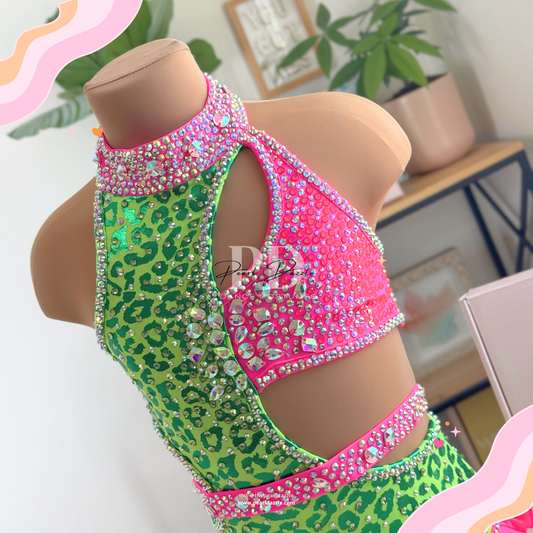 Ready to ship -CXS（4-5Y）Sassy Cute Pink & Neon Cheetah Costume