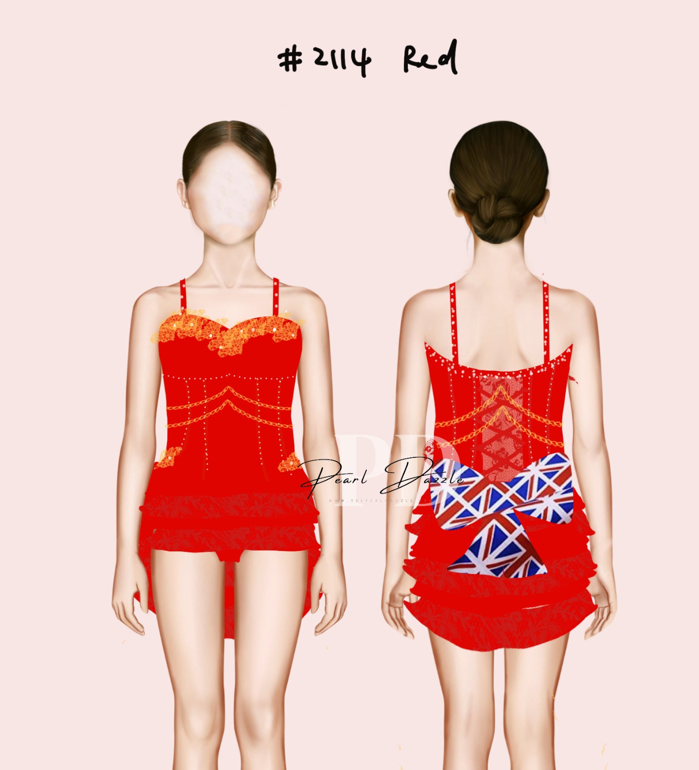 #2114 booking(2) - 8.26 Red Spice girl Jazz Costume