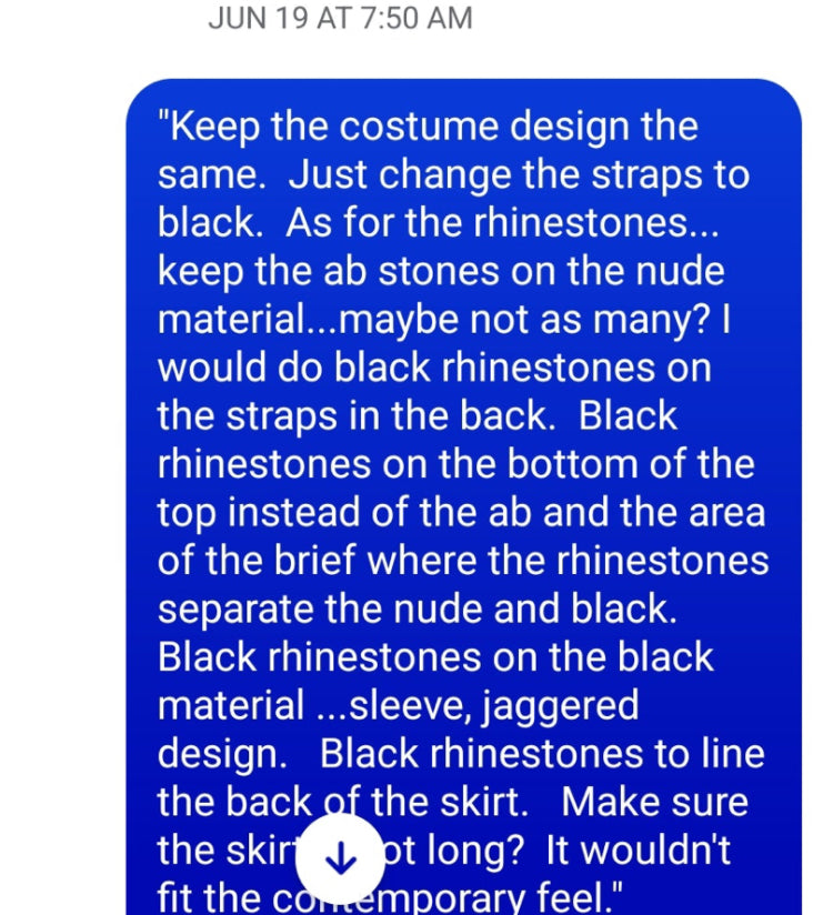 #2221 Booking – 9.10 Delivery Black Nude Costume