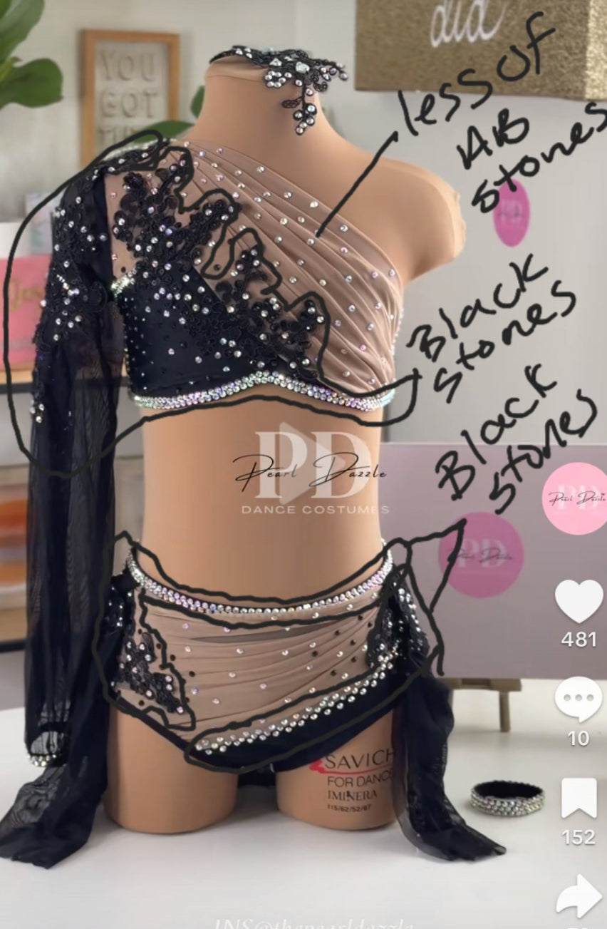 #2221 Booking – 9.10 Delivery Black Nude Costume