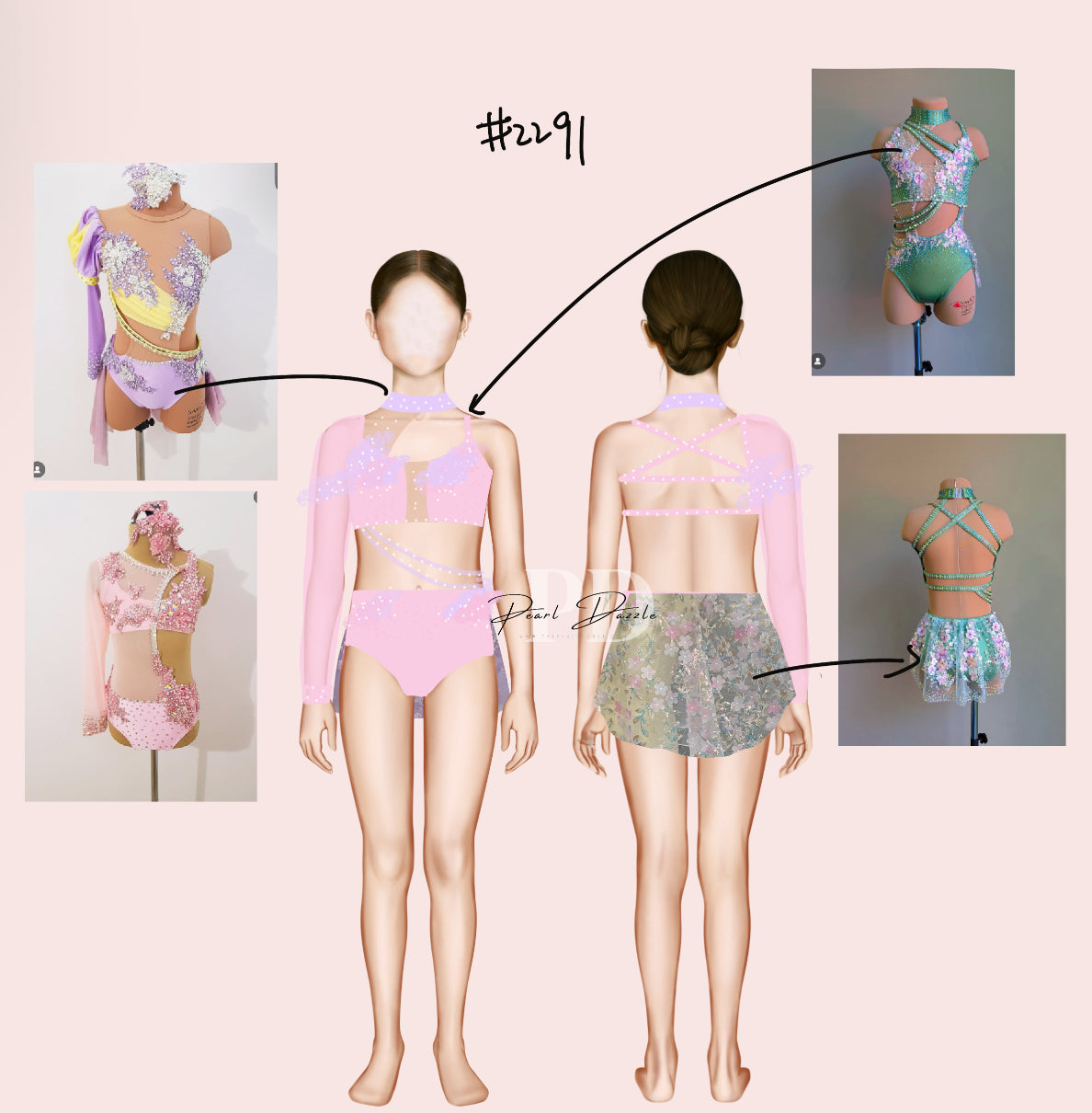 #2291 Booking – 9.16 delivery light pink/purple Floral Costume