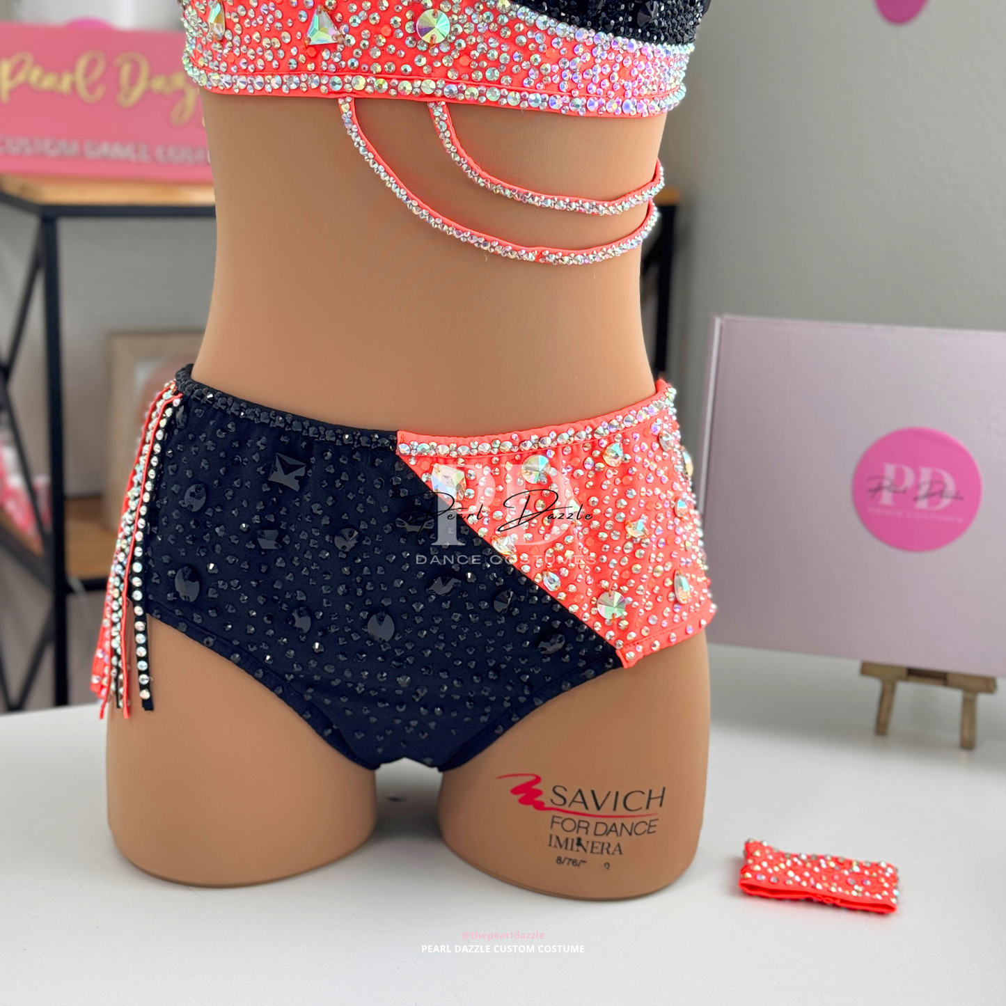 Ready to ship -AS/AM-Black Orange Jazz /Contemporary Dance Costume