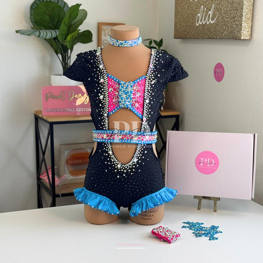 Made to Order - Midnight Sparkle Cutout Jazz Dance Competition Costume 1